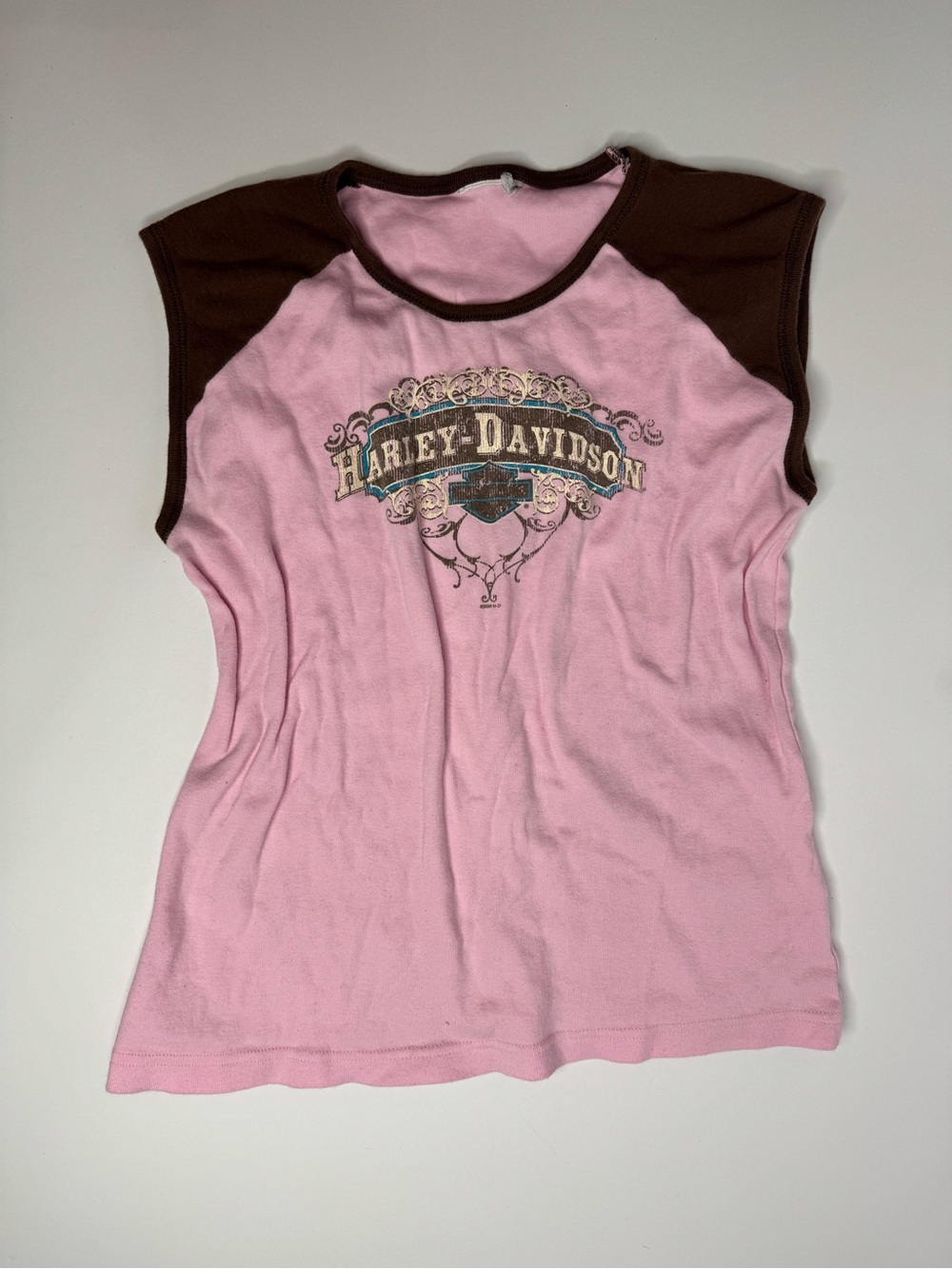 Vintage 2003 Harley Davidson Pink Muscle Tank Jones Hot Springs AR Cut Tag
